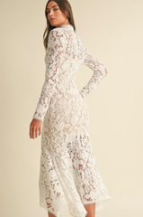 Gorgeous Floral Lace Long Sleeve Midi Dress - Best Seller!