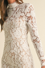 Gorgeous Floral Lace Long Sleeve Midi Dress - Best Seller!