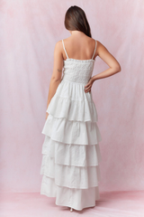 Cotton Eyelet Ruffled Maxi Dress