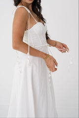 Brooke Cotton Bustier Shoulder Tie Dress