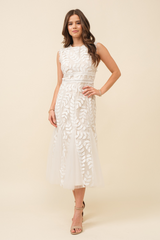 Lace Leaves Midi Dress
