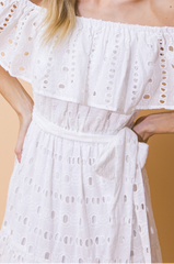 Billie Off Shoulder Cotton Midi Dress