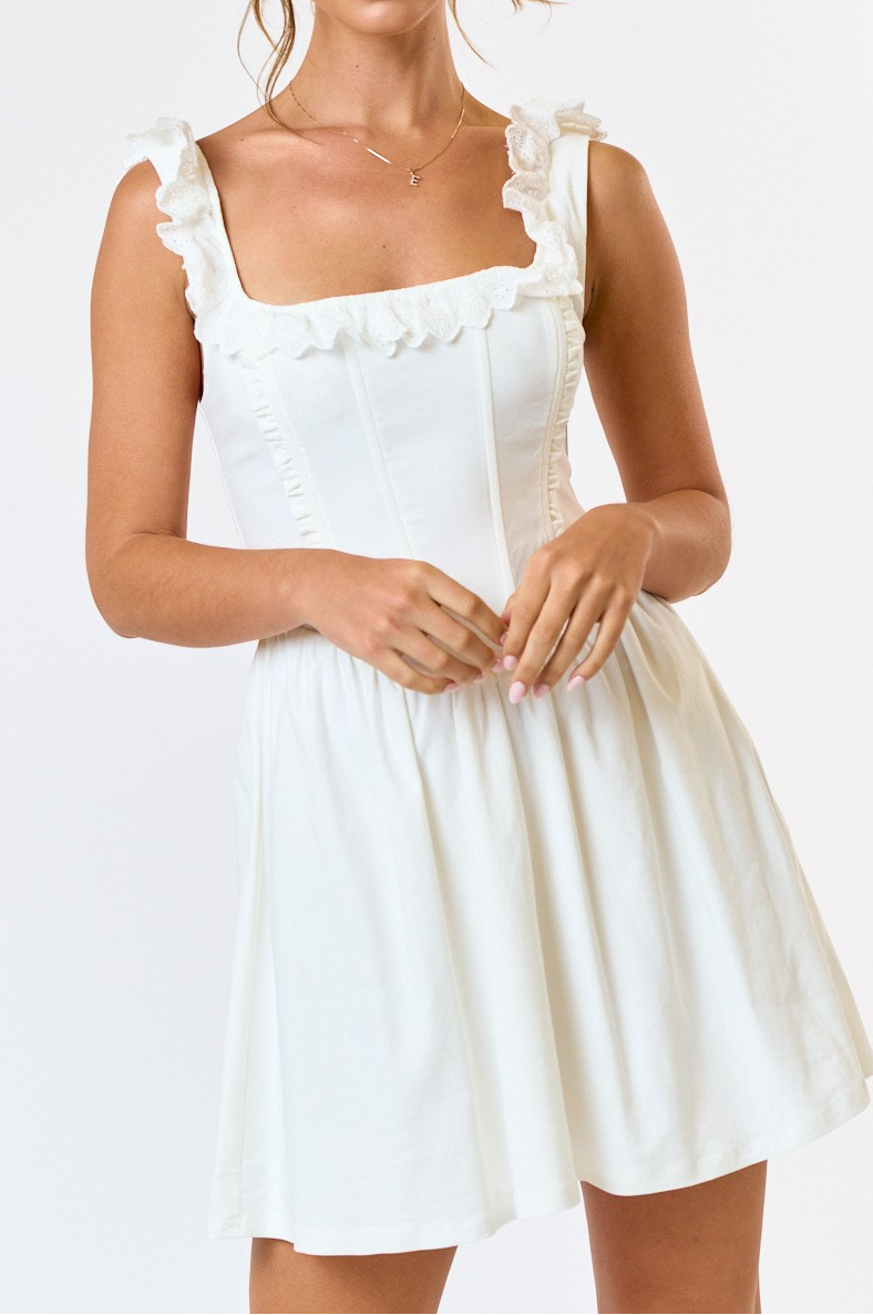 Camila Eyelet Ruffle Mini Dress