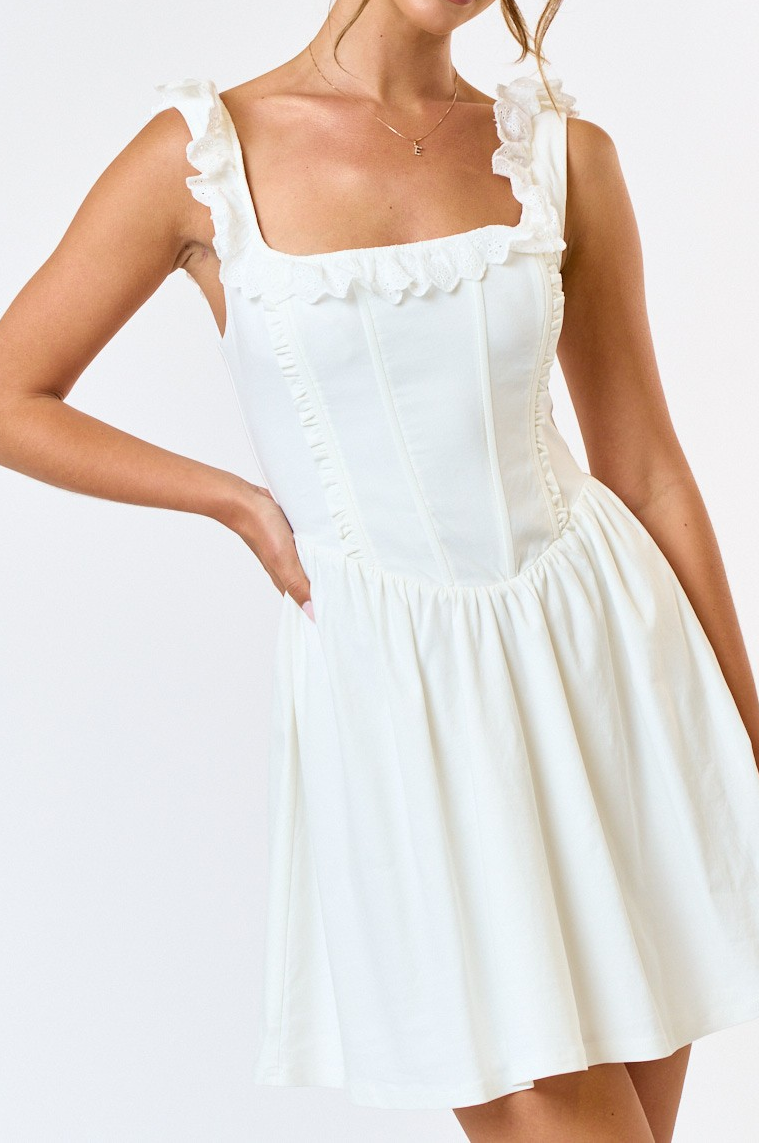 Camila Eyelet Ruffle Mini Dress