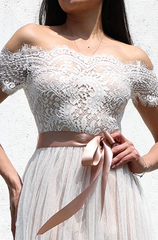 Organza Off Shoulder Lace Dress