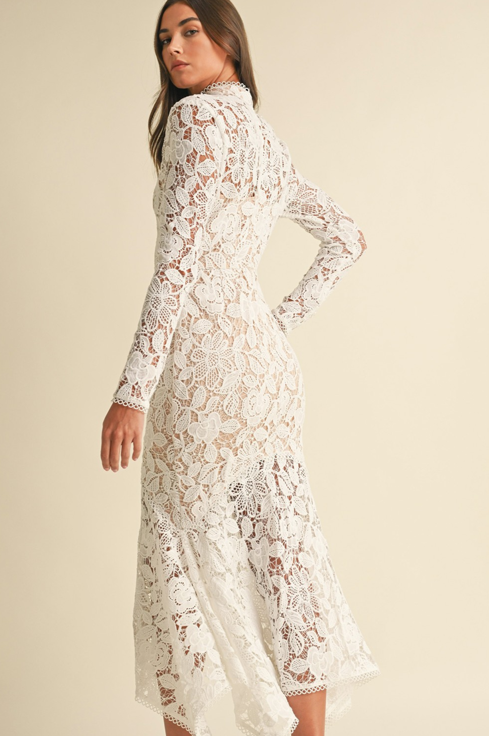 Gorgeous Floral Lace Long Sleeve Midi Dress - Best Seller!