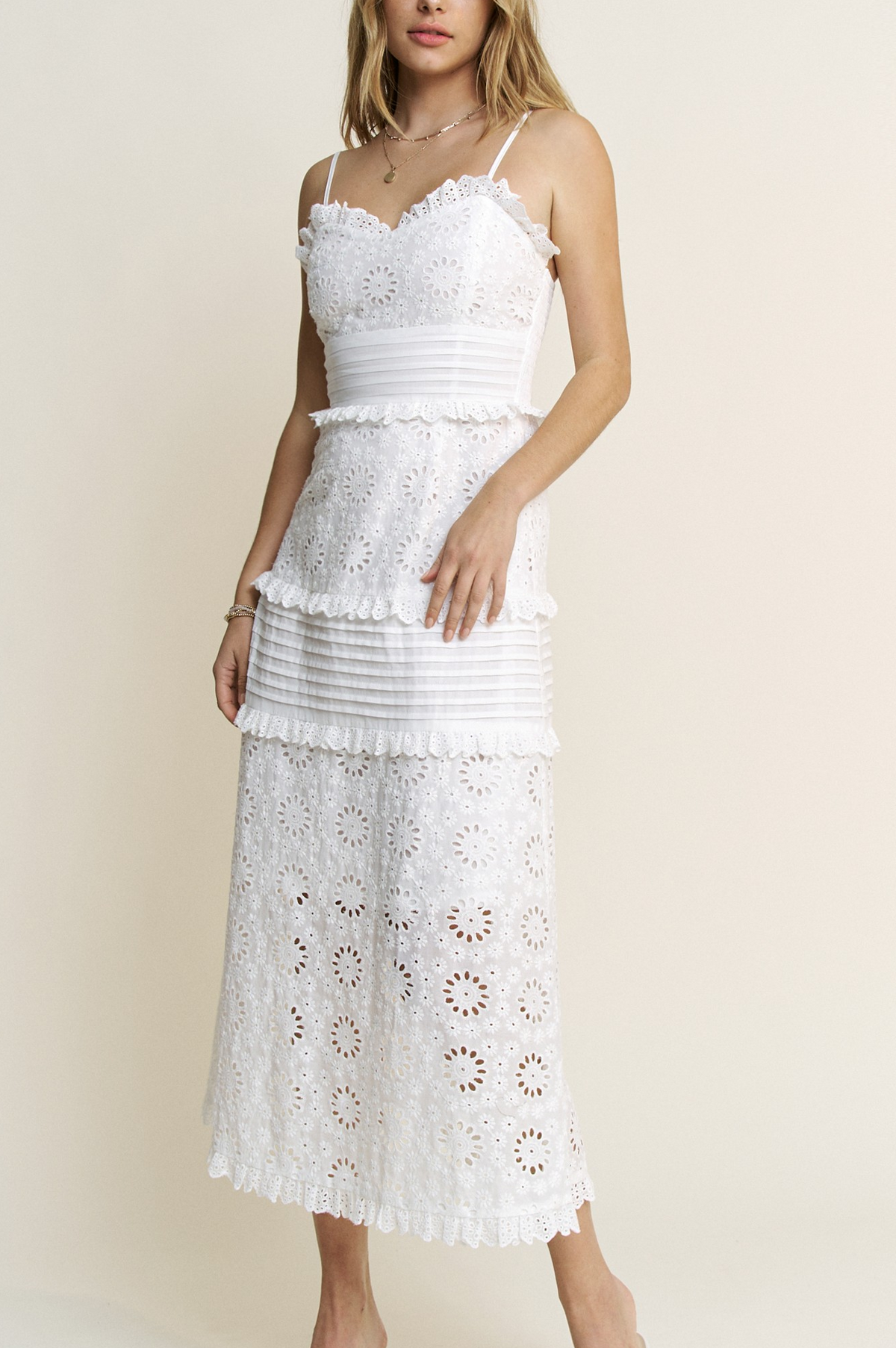 Harper Cotton Eyelet Midi Dress