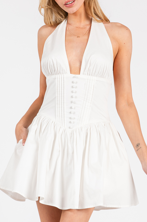 Celine Halter Corset Mini Dress