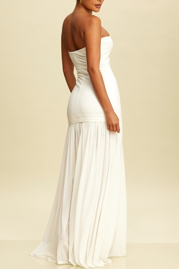 Drop Waist Maxi Dress with Shirred Chiffon