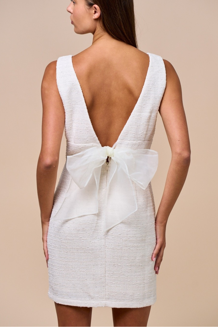 Elegant Bow-Back Mini Dress