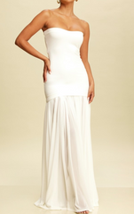 Drop Waist Maxi Dress with Shirred Chiffon