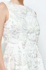 Floral Lace Pearl Embellished Mini Dress