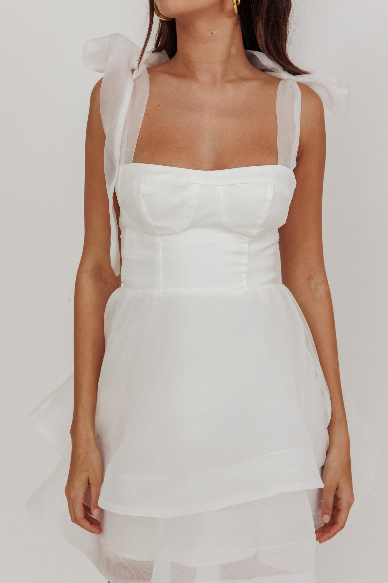 Organza Tie Mini Dress