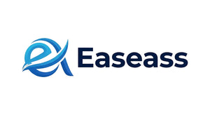 The digital logo for 'Easeass' featuring a stylized blue and white 'ea' emblem next to the brand name in dark blue, displayed on a transparent checkerboard background.