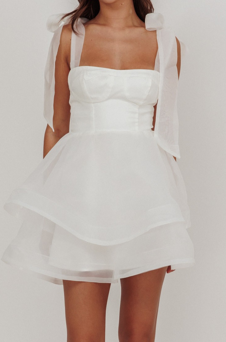 Organza Tie Mini Dress