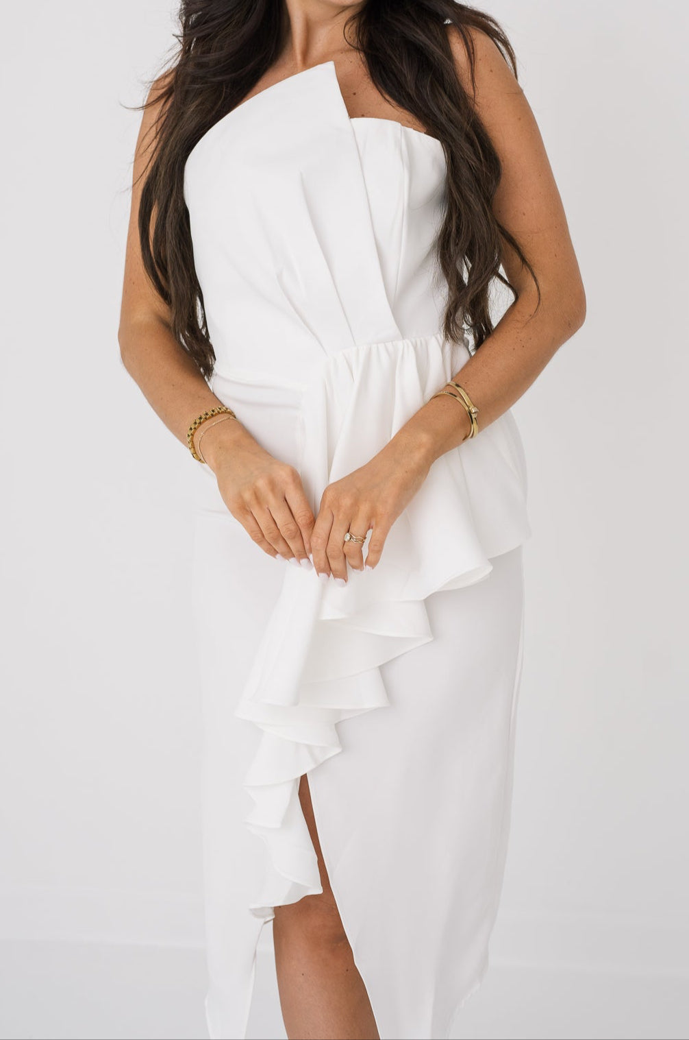 Winnie Midi Dress with Ruffle - last one!