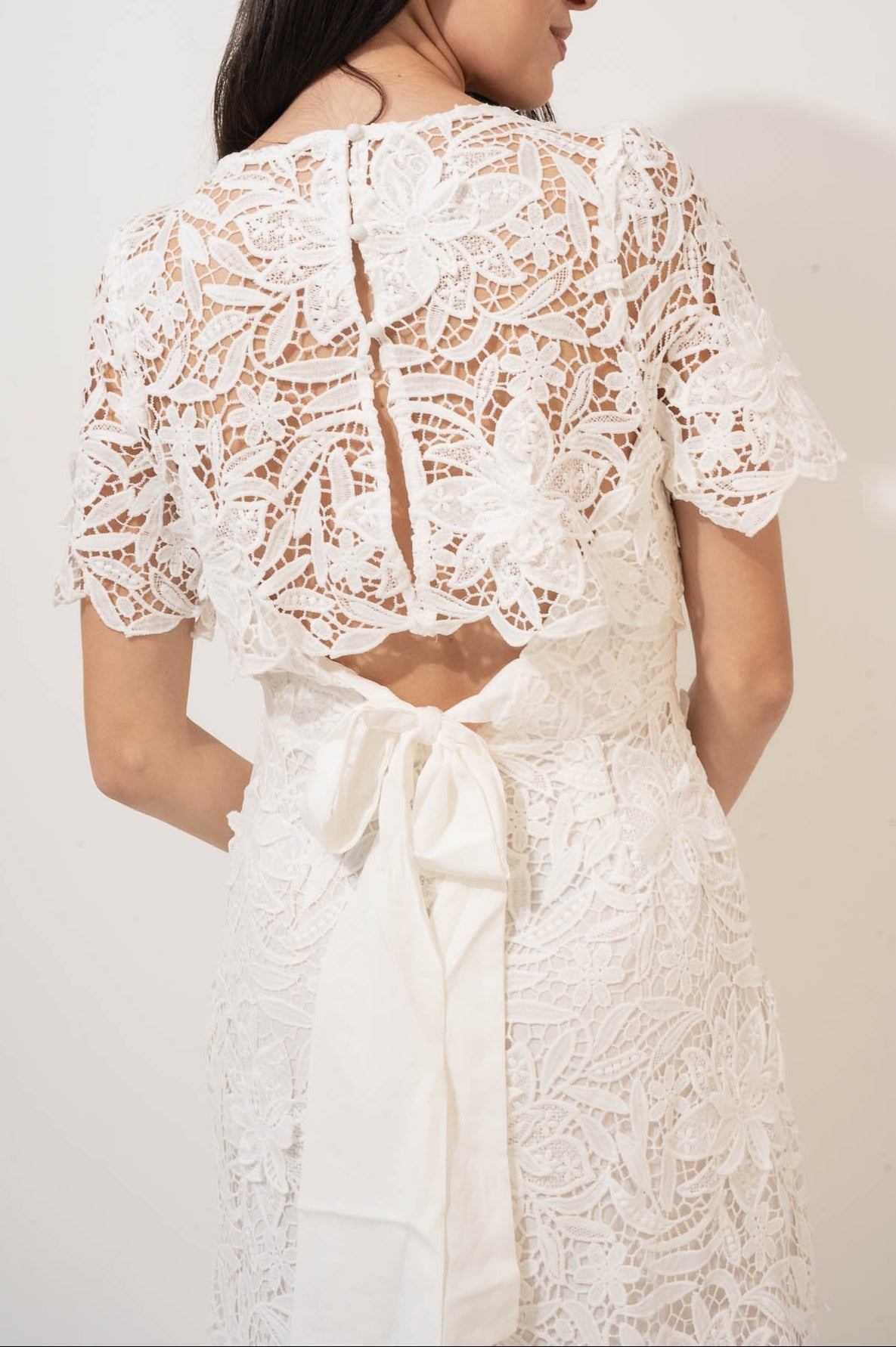 Rihanna Lace Open Back Dress