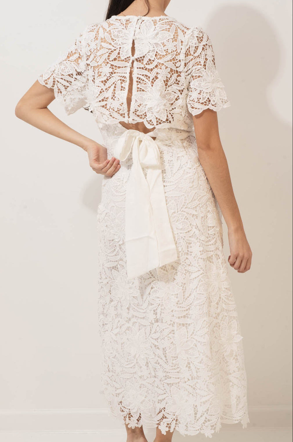 Rihanna Lace Open Back Dress