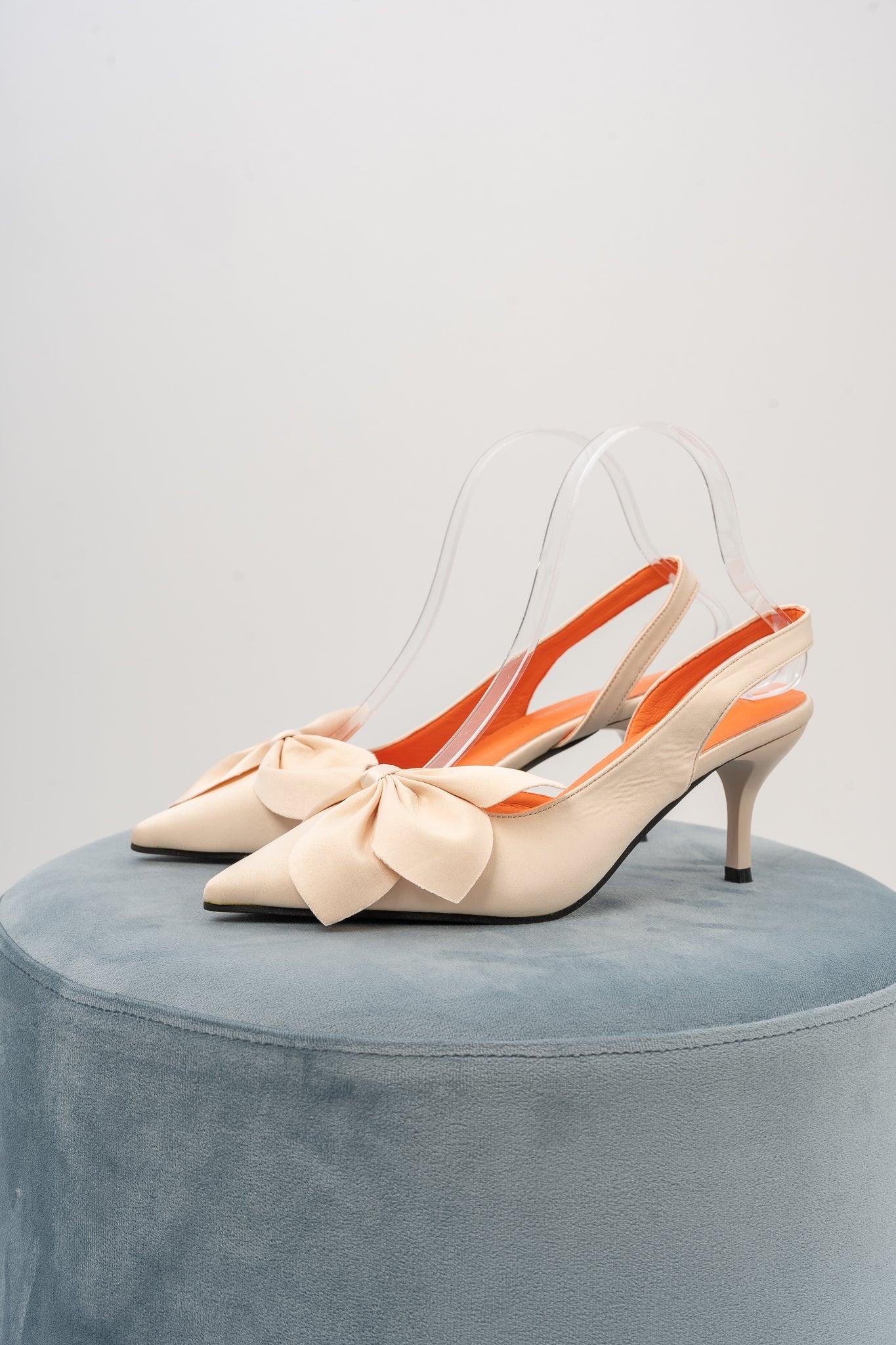 Bow Satin Heel Sandals