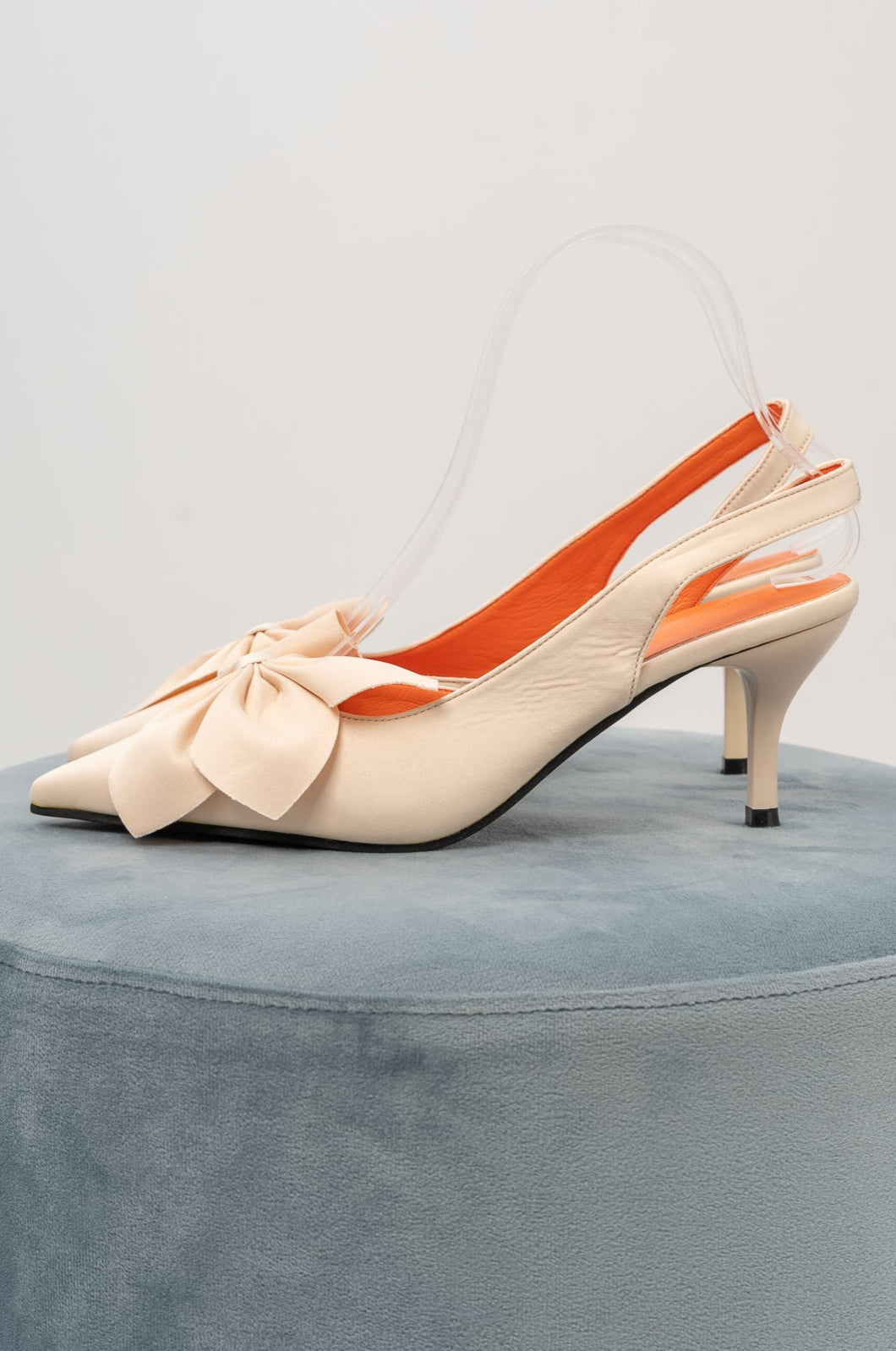 Bow Satin Heel Sandals